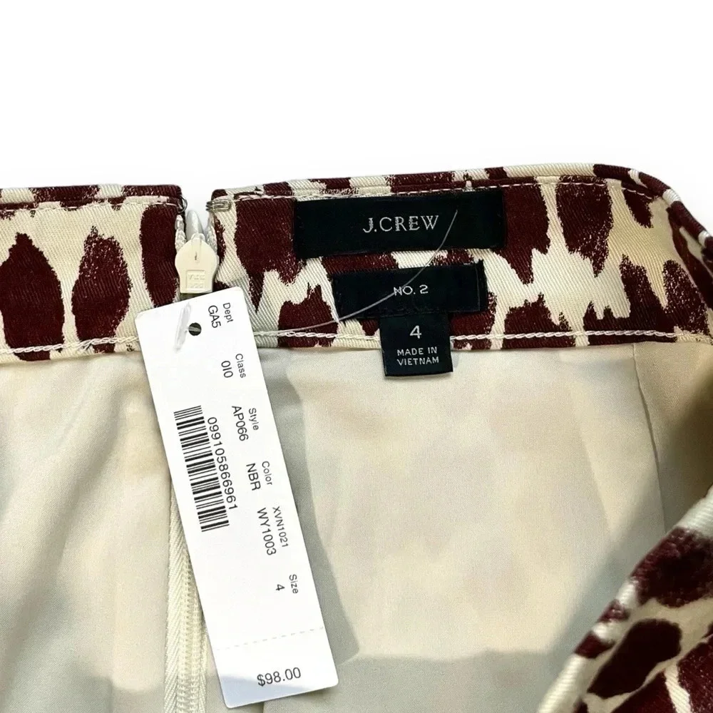 NWT J.Crew Giraffe Print No 2 Pencil Skirt - Picture 4 of 6